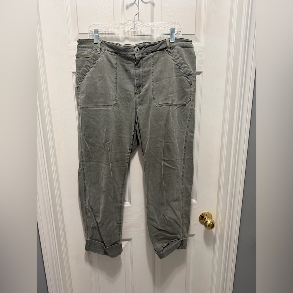 J. Jill Gray High-Rise Straight Leg Denim Pants